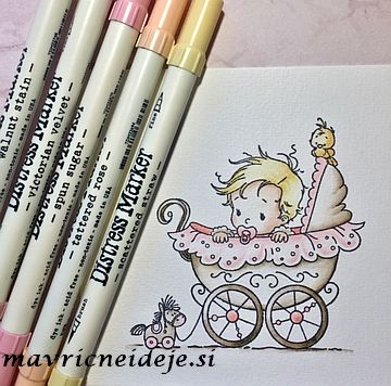 Whimsy; Wee One pink Distress markers
