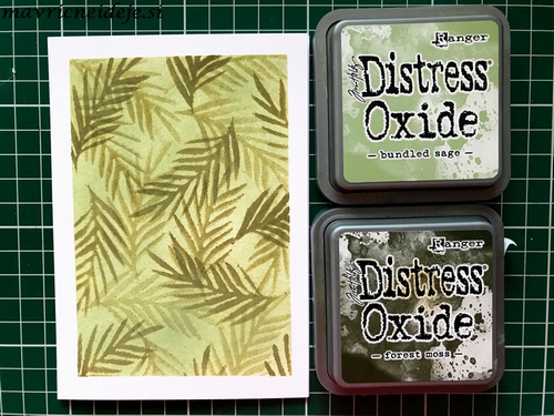 Distress Oxide Forrest Moss & Bundled sage background