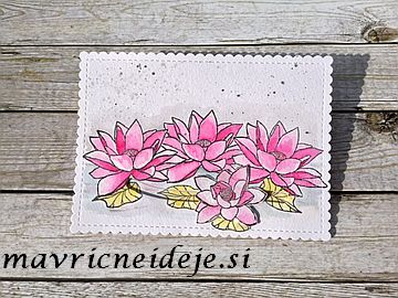 Altenew lotus slider watercolor card
