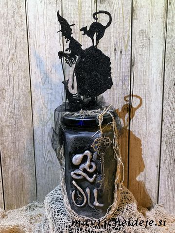 Wicked witch mason jar decoration