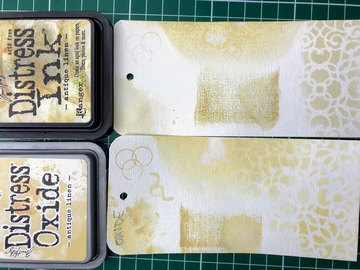 Blog Antique linen Distress ink vs. oxide