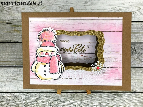 Snowy in pink Penny Black stamp
